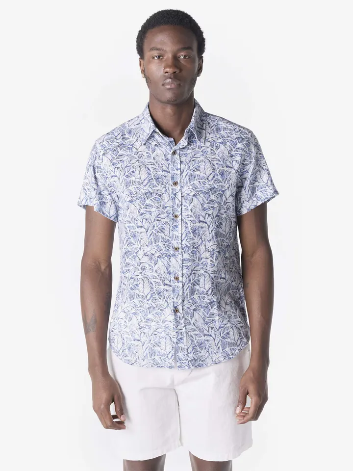 KOROSHI Camisa azul / blanco