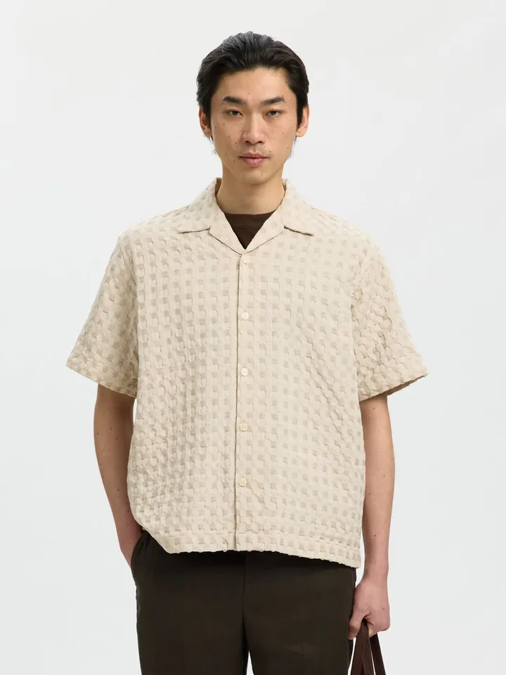 SELECTED Camisa 'SLHMonty'  beige / arena