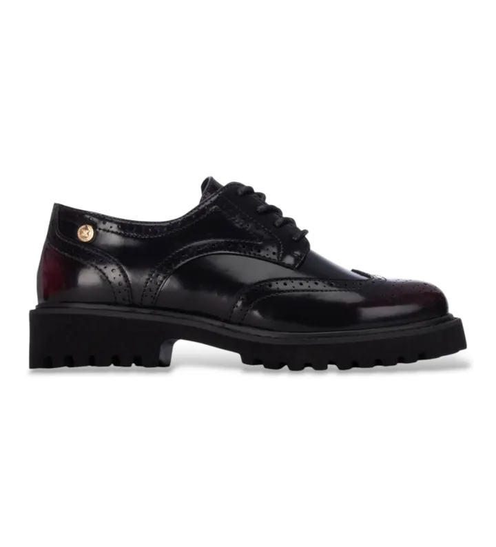 Xti para mujer. 14630102-BURDEOS Zapatos 146301 burdeos (36), Rojo, 3 a 5cm, Cordones, Casual, Clásico, Charol