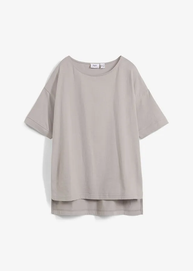 Camiseta holgada de algodón con aberturas laterales