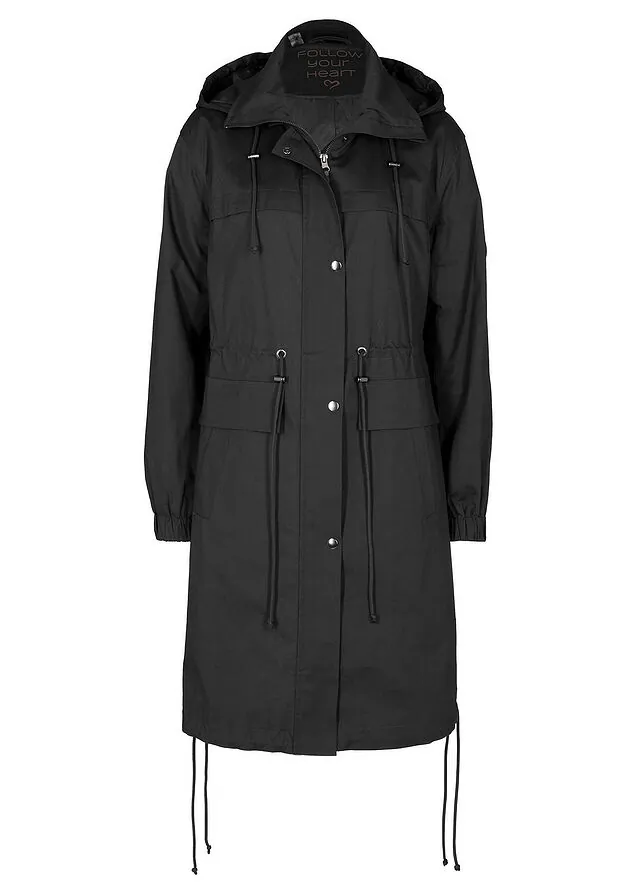 Parka tipo gabardina con bolsillos grandes