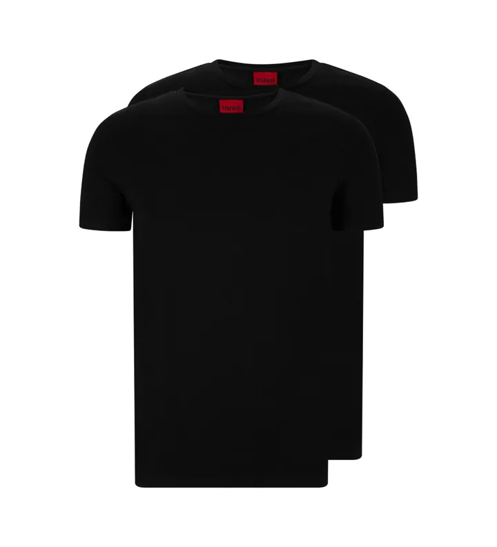 HUGO para hombre. 50325440 Pack 2 Camisetas Round negro (3XL), Casual, Algodón, Manga corta, Sostenible