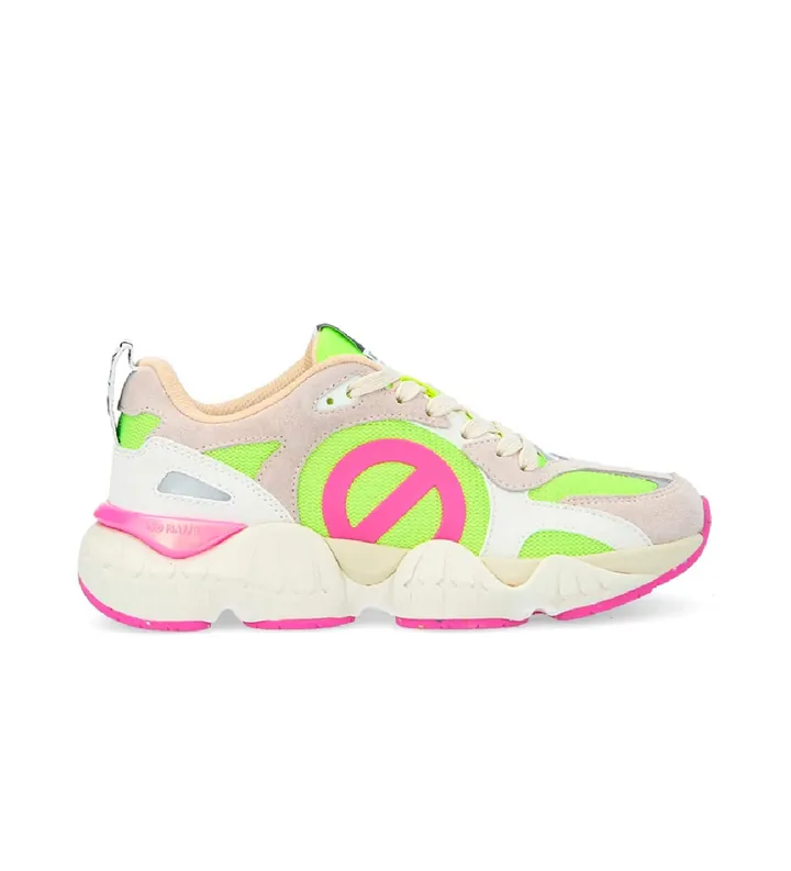 NO NAME para mujer. PNVKNS0 Zapatillas de piel Krazee Runnerconfeccionada con materiales reciclados y suela ligera gráfica multicolor (37),