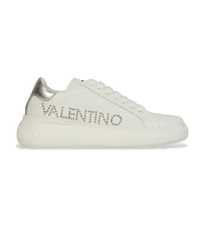 Valentino para mujer. 95B2302STUD Zapatillas de Piel Bounce blanco (37), Plano, Cordones, Casual