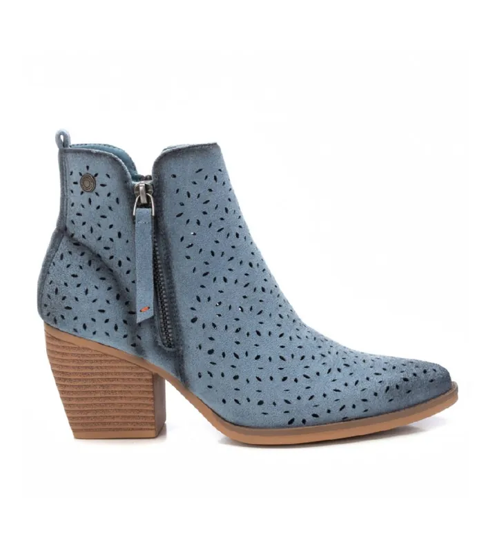 Refresh para mujer. 17251901-JEANS Botines de piel 172519 azul (36), 5 a 8cm, Cremallera, Casual
