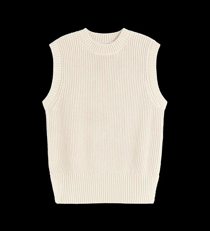 ECOALF para mujer. MCWGAKNHIEDR0649S24-013 Chaleco Hiedra beige (L), Casual, Algodón Orgánico, Sostenible