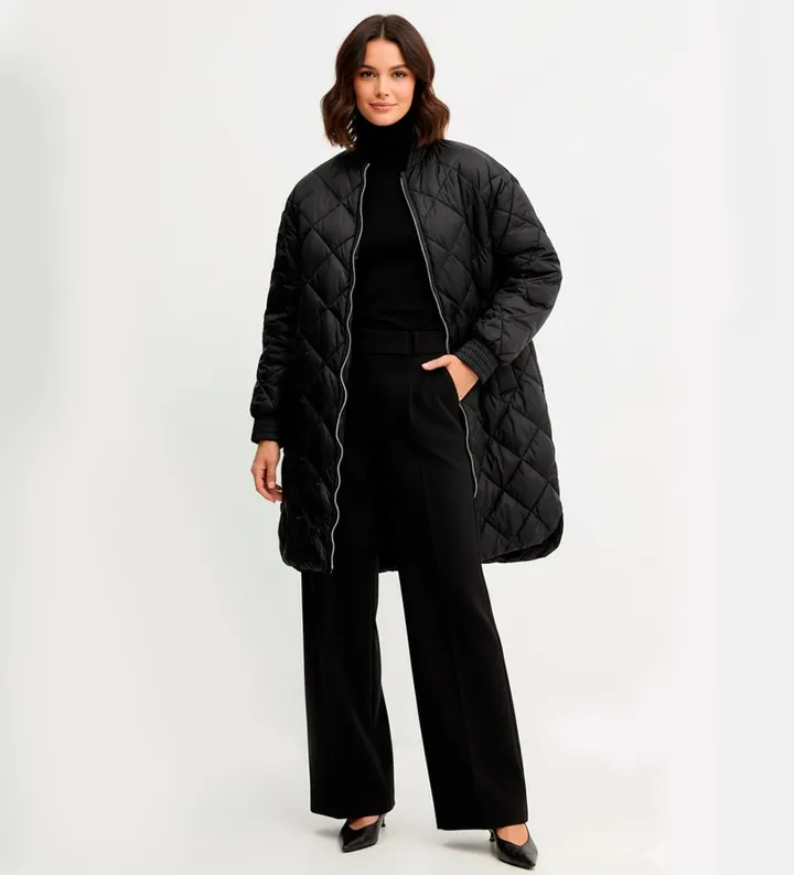 Twinset para mujer. 252TP2130 Chaqueta Larga negro (42), Casual, Poliamida