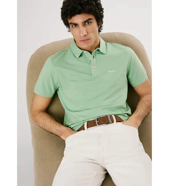 Pepe Jeans para hombre. PM542307 Polo New Harper verde (M), Casual, Algodón, Manga corta