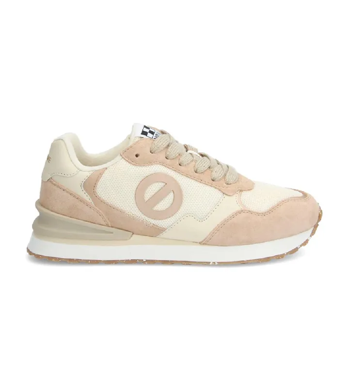 NO NAME para mujer. QNIPSME Zapatillas de Piel Tova Runner beige (37), Plano, Cordones, Casual