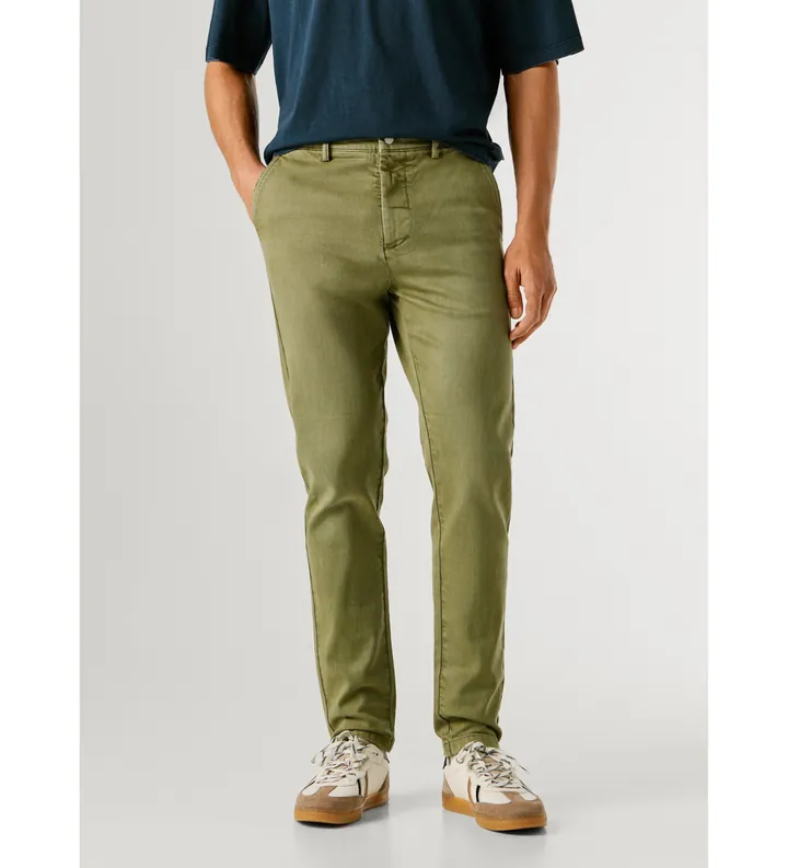 Pepe Jeans para hombre. PM2100081 Pantalón Stanley Chino verde (30), Casual, Algodón