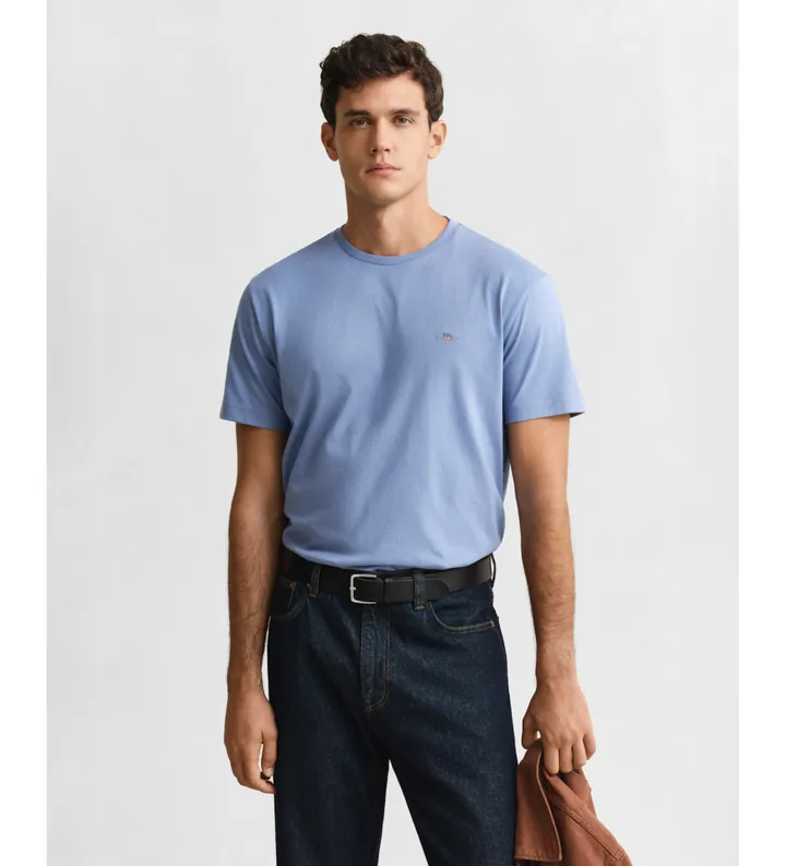Gant para hombre. 2003184 Camiseta Regular Fit Shield azul (XL), Casual, Algodón, Manga corta