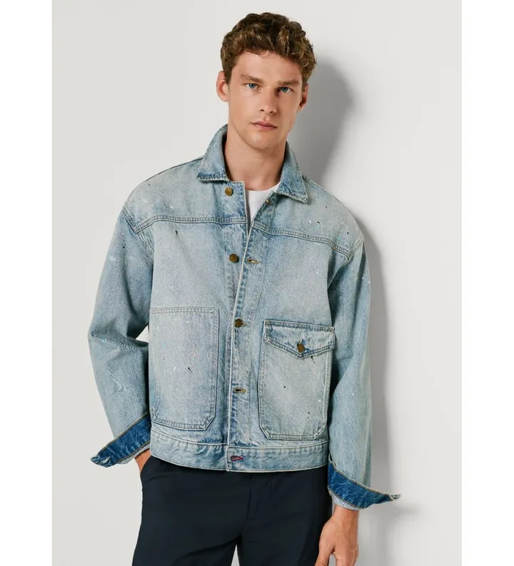 Pepe Jeans para hombre. PM4027278 Chaqueta Milo azul (L), Casual, Algodón, Denim