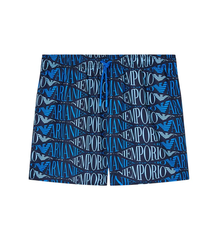 Emporio Armani para hombre. EM000583_AF20442 Bañador Estampado azul (L), Beachwear, Poliéster