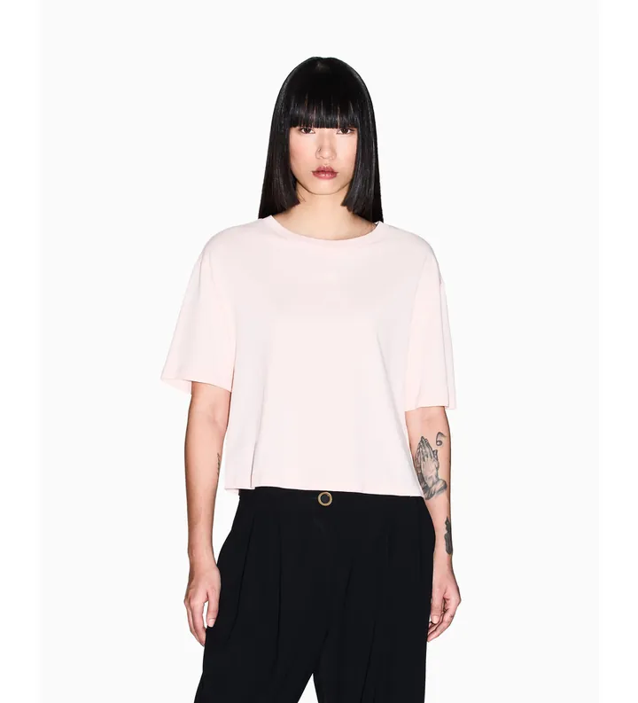 A|X Armani Exchange para mujer. XW001836AF10356U4104 Camiseta Casual rosa (L), Algodón, Manga corta