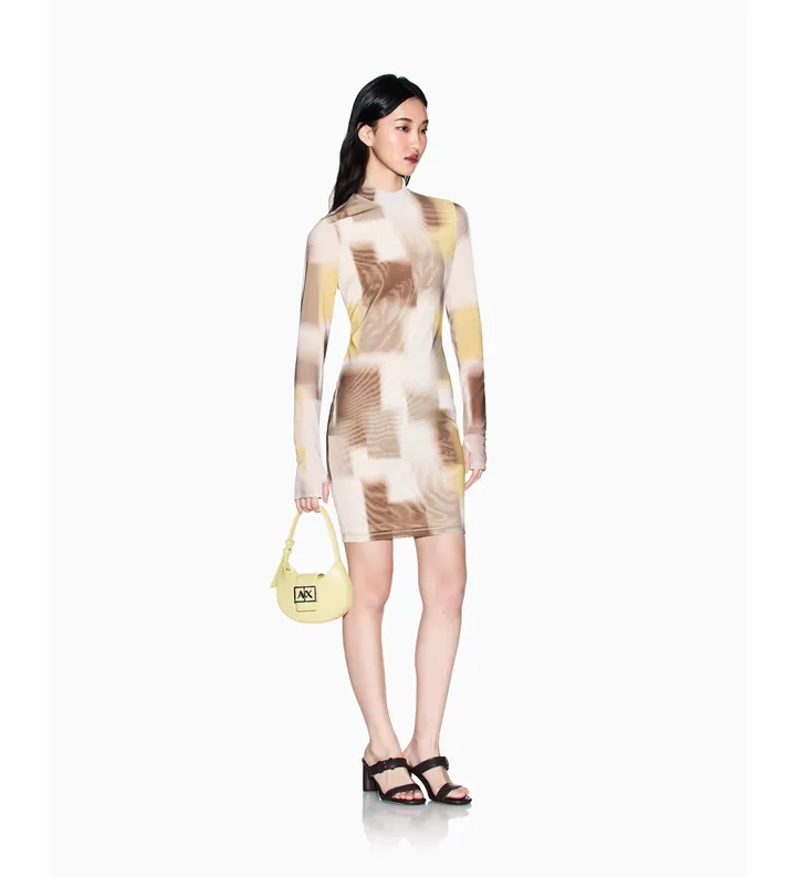 A|X Armani Exchange para mujer. XW002211AF21292F1060 Vestido Horizon multicolor (L), Casual, Fiesta, Poliamida, Manga larga