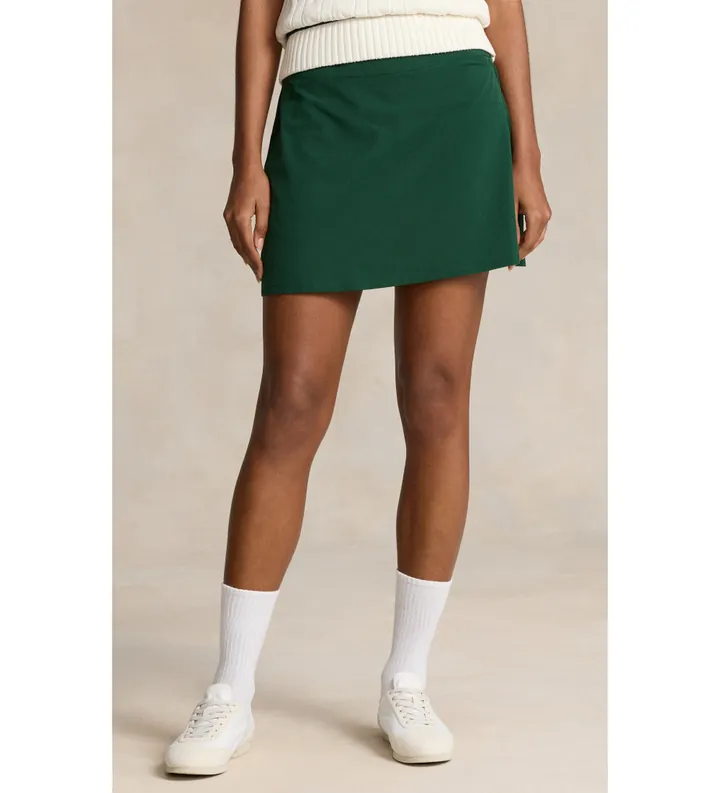 Polo Ralph Lauren para mujer. 211939531001 Falda Wimbledon verde (XS), Casual, Deportivo, Sintético, Tenis/Padel