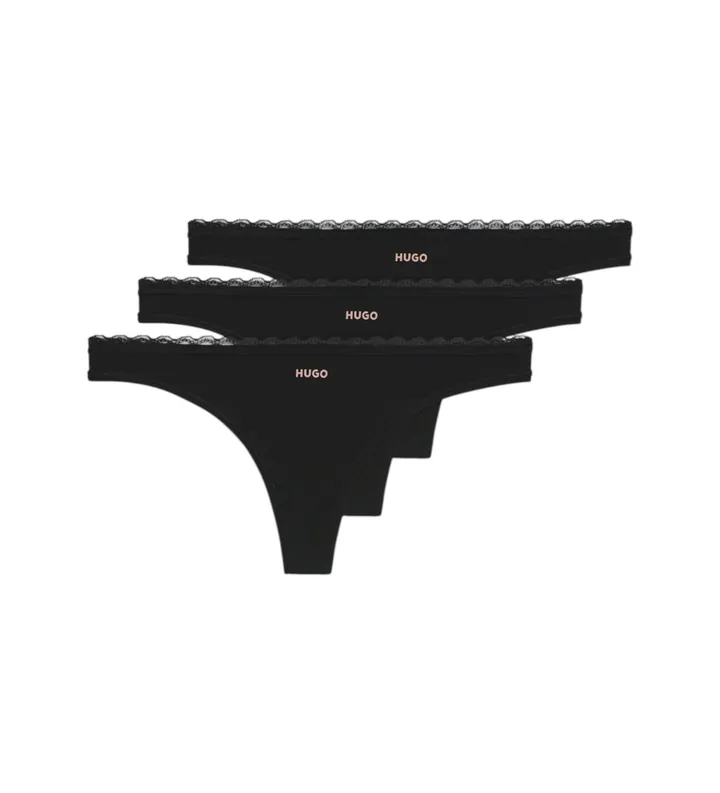 HUGO para mujer. 50566737 Set 3 Tangas Micro negro (L), Homewear, Poliamida