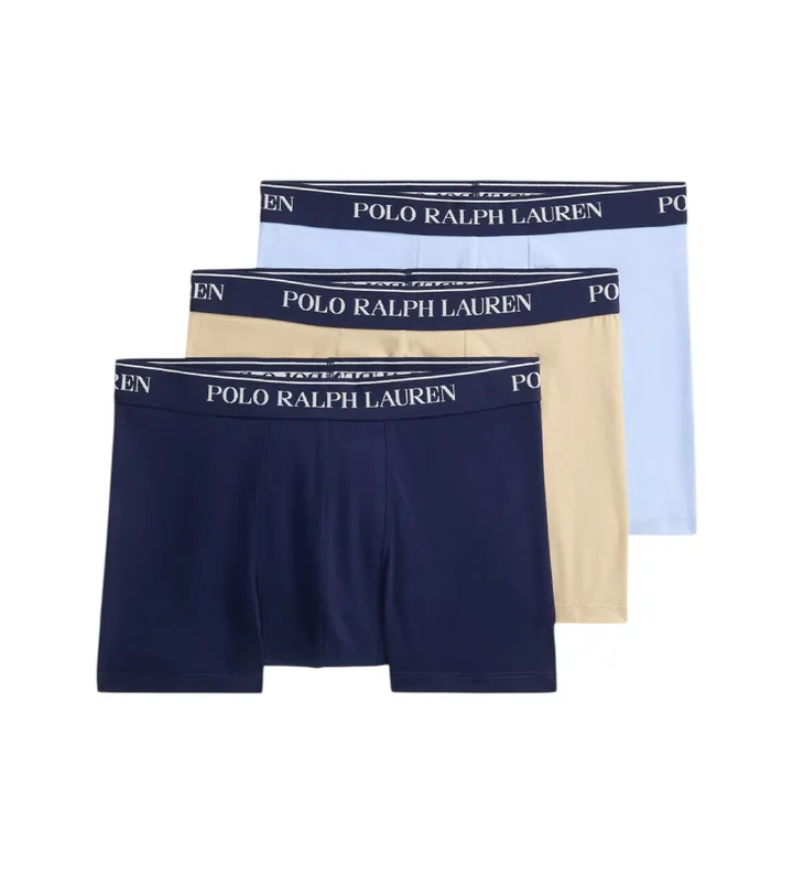 Polo Ralph Lauren para hombre. 714830299209 Set 3 bóxers de algodón elástico marino, azul (XL), Homewear, Multicolor