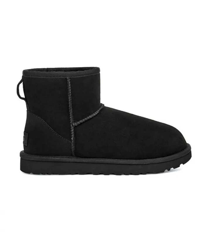 UGG para mujer. 1016222 Botines de piel Classic Mini II negro (36), Plano, Ninguno, Casual