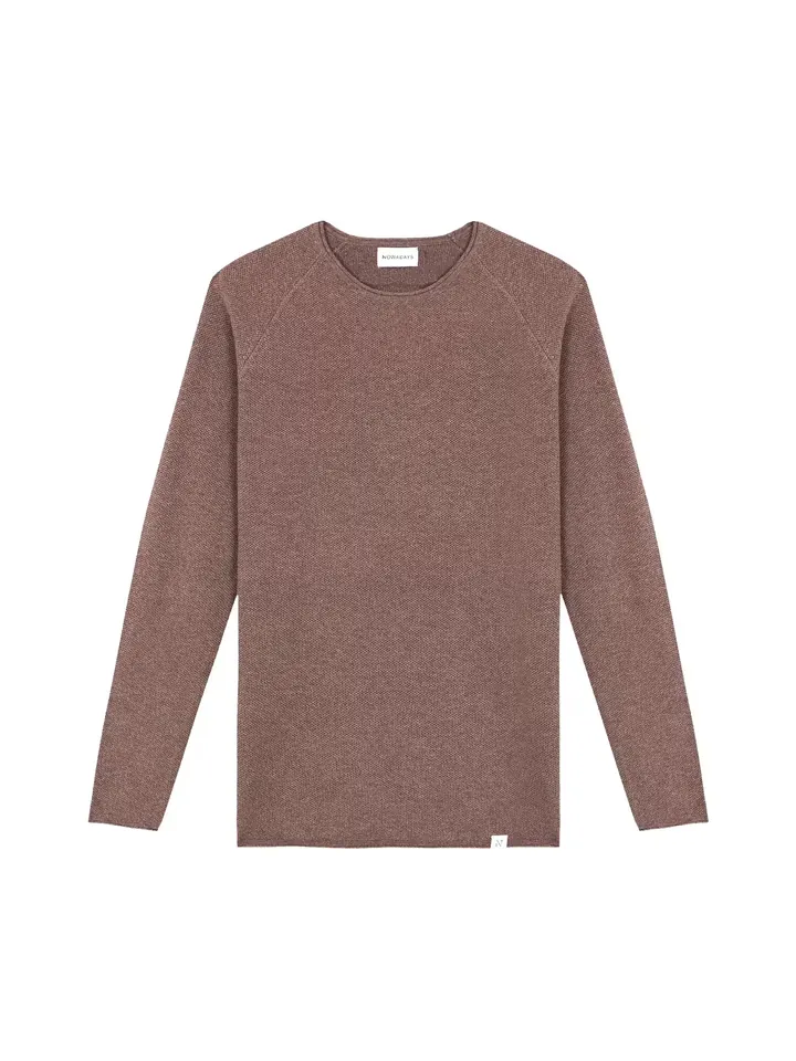 NOWADAYS Jersey 'Honeycomb' marrón