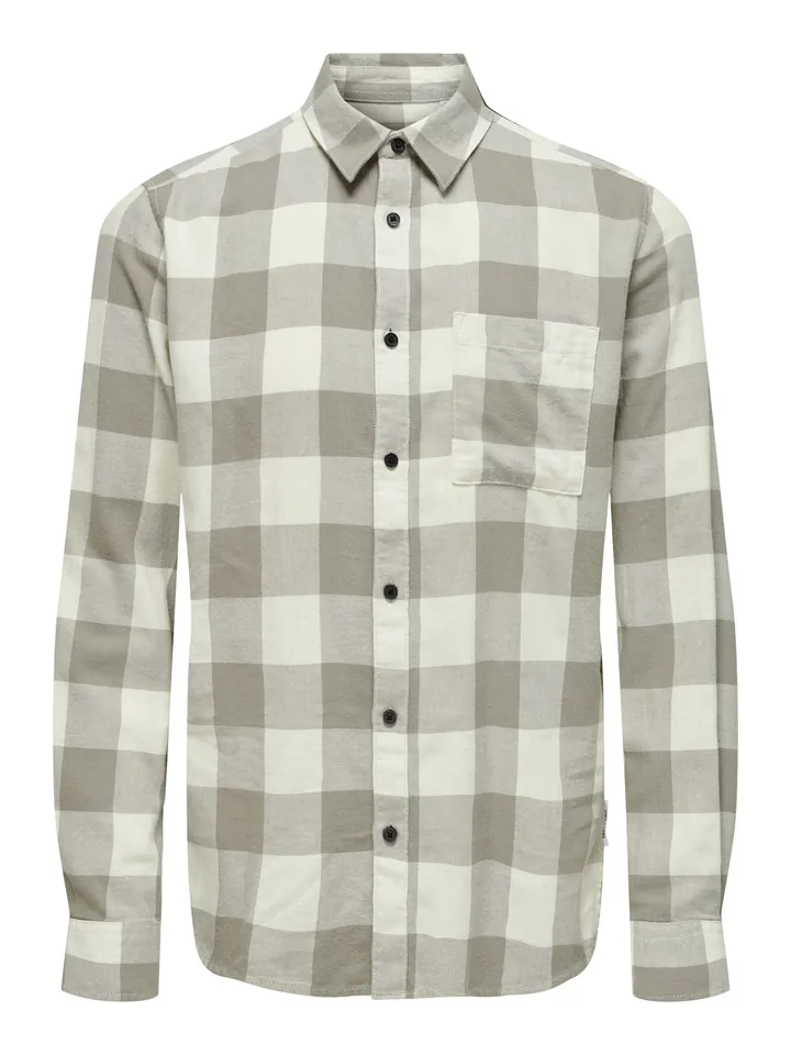 Only & Sons Camisa taupe / gris claro