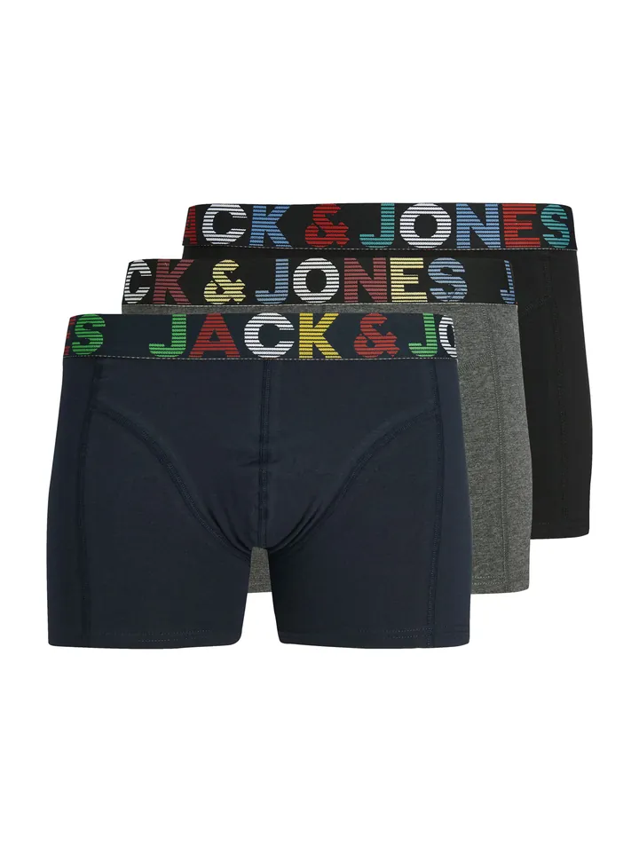 JACK & JONES Calzoncillo boxer 'JWHEthan'  navy / gris moteado / negro