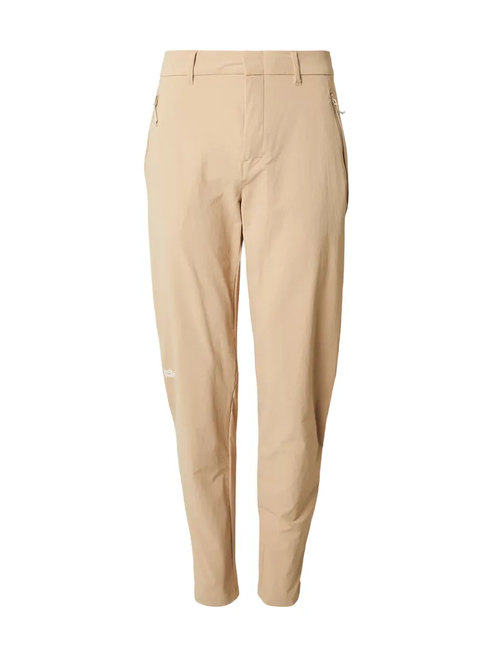 JACK WOLFSKIN Pantalón de montaña 'HIKEOUT' moca / blanco