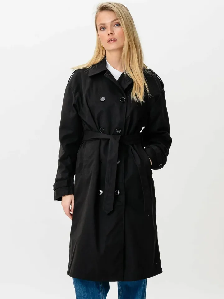TEESHOPPEN Abrigo de entretiempo ' Linea Trenchcoat '  negro