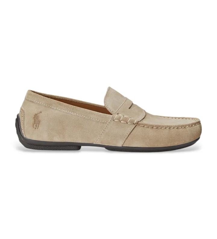 Polo Ralph Lauren para hombre. 803893741004 Mocasines de piel Reynold beige (40), Plano, Cordones, Casual