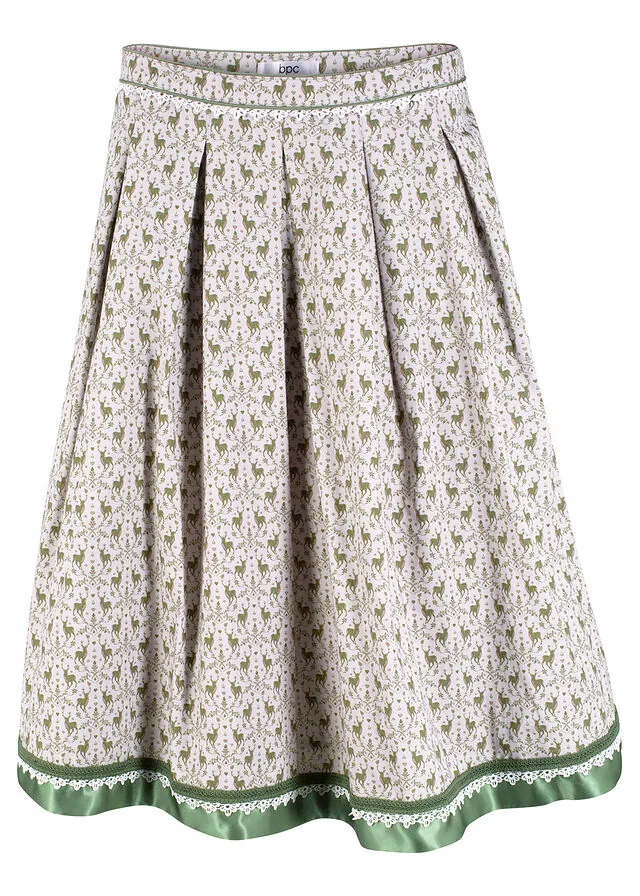 Falda tradicional hasta la rodilla