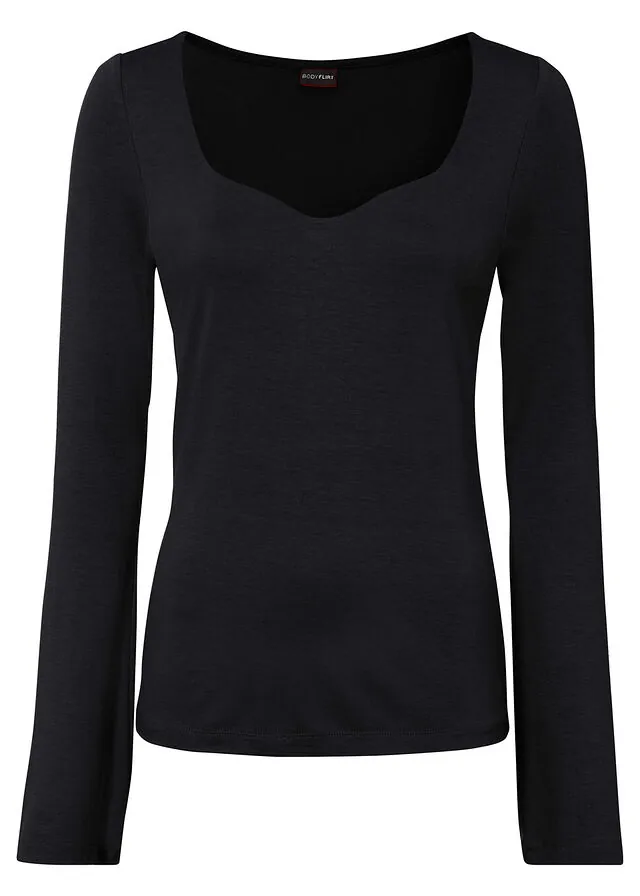 Camiseta de manga larga de mezcla de viscosa