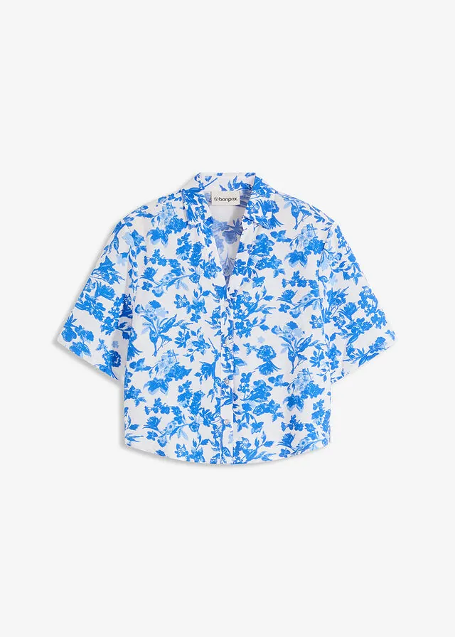 Blusa de manga corta de suave mezcla de viscosa