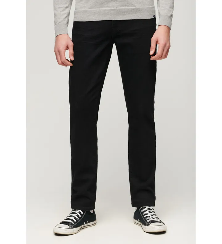 Superdry para hombre. M7010887A Jeans de corte recto y entallado Vintage negro (28/32), Casual, Algodón, Denim, Algodón Orgánico, Sostenible