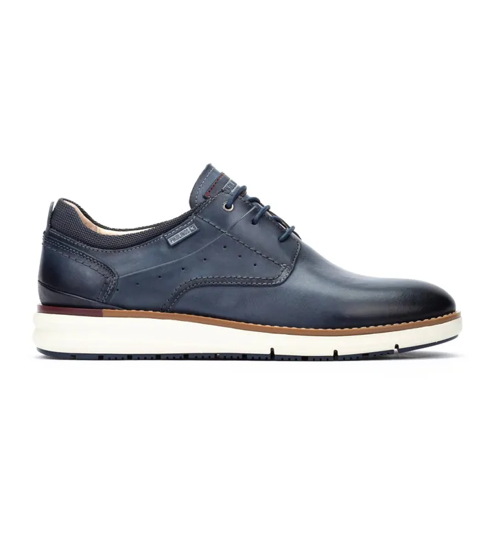Pikolinos para hombre. M1A-4276C1 Zapatos de Piel Manacor marino (40), Plano, Cordones, Casual