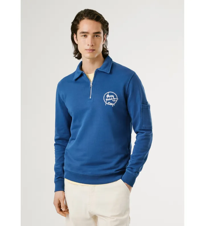 Pepe Jeans para hombre. PM5800041 Sudadera Morgan azul (L), Casual, Algodón