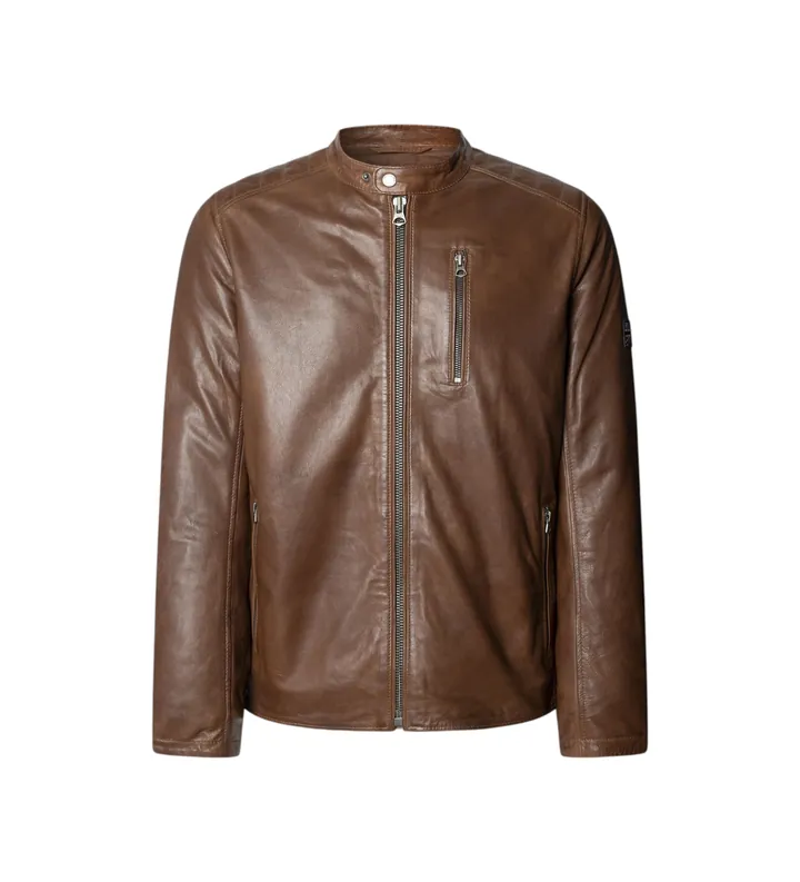 Pepe Jeans para hombre. PM4027178 Chaqueta Joey marrón (L), Casual, Piel