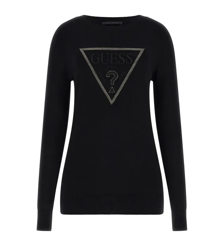 Guess para mujer. W6RR49Z2NQ2 Camiseta Sasha negro (M), Casual, Viscosa, Manga larga