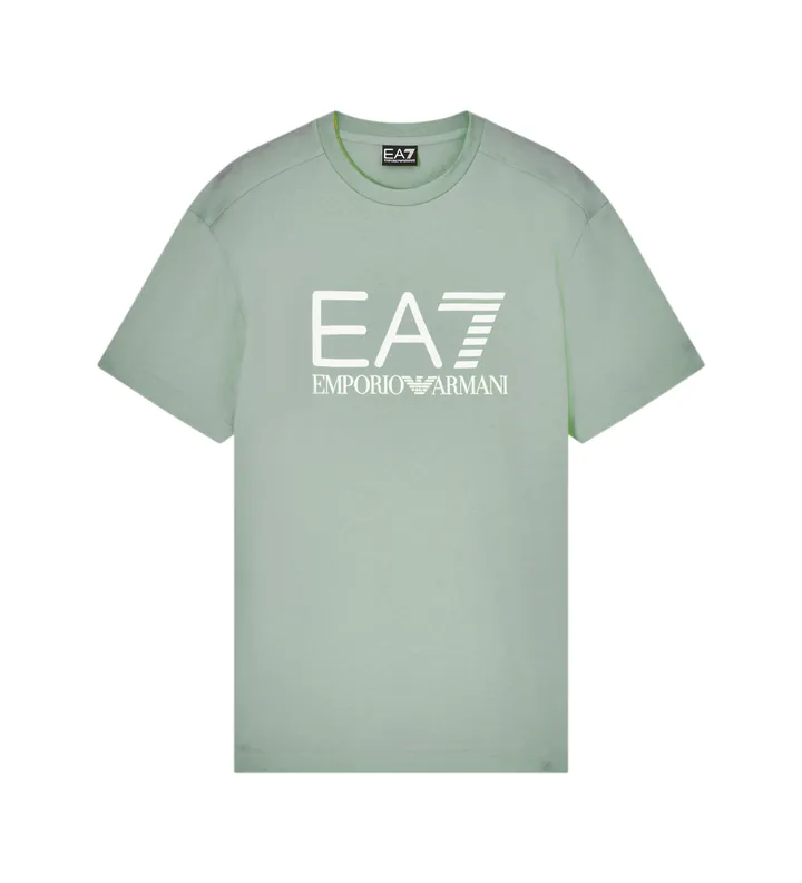 EA7 para hombre. 7M001412_AF22264 Camiseta Core Identity de punto verde (M), Casual, Algodón, Manga corta