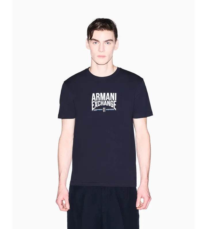 A|X Armani Exchange para hombre. XM002452AF10334UB101 Camiseta Basic Slim Fit marino (L), Casual, Algodón, Manga corta