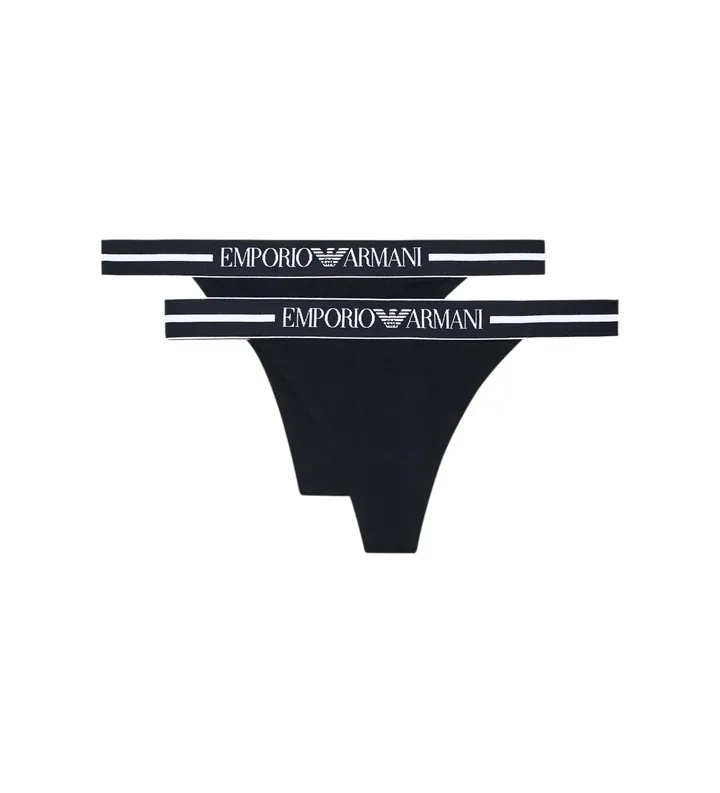 Emporio Armani para mujer. EW000405_AF19023 Set de 2 Tangas Confort negro (L), Homewear, Algodón