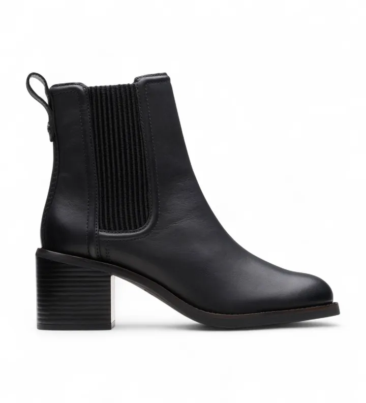 Clarks para mujer. 26179551 Botines de piel Chamberly Top negro (36), 5 a 8cm, Ninguno, Casual