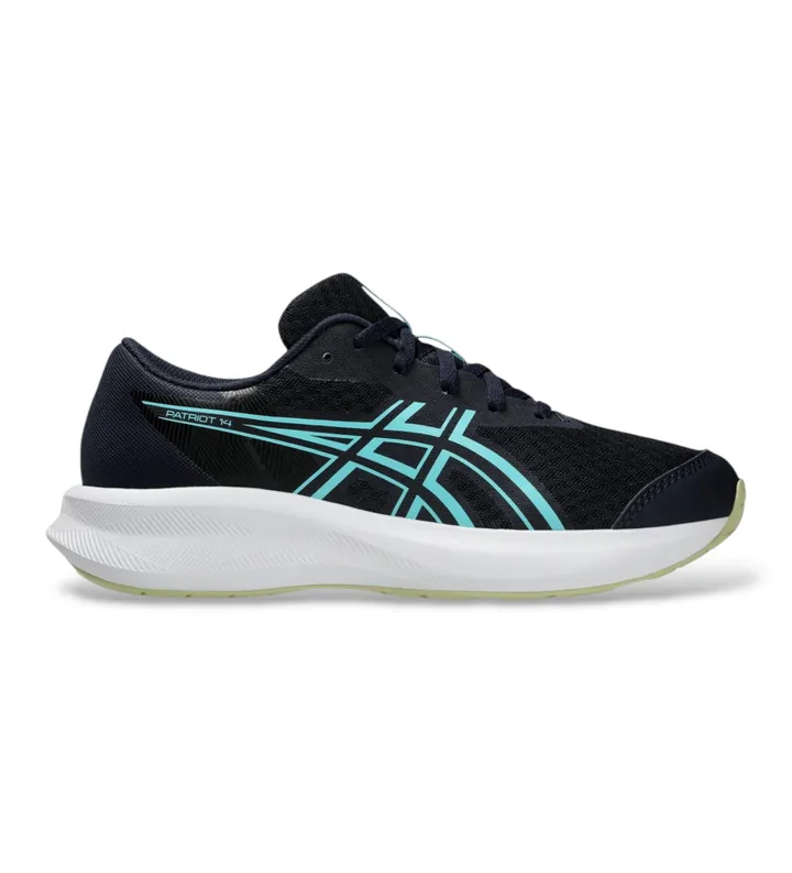 Asics para mujer/niña. 1014A392 Zapatillas Patriot 14 GS marino (35), Plano, Cordones, Casual, Deportivo, Running, Multideporte, moda infant