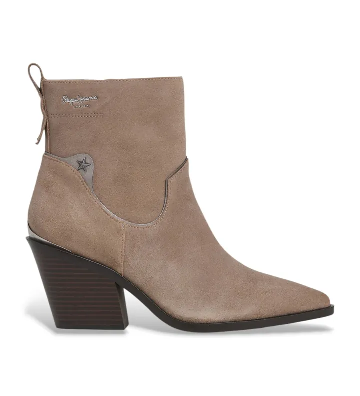 Pepe Jeans para mujer. PLS500014 Botines de Piel Gina Smart beige (38), 3 a 5cm, Cremallera, Casual