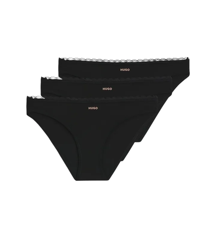 HUGO para mujer. 50566738 Set 3 Braguitas Micro negro (L), Homewear, Poliamida