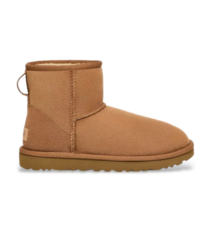 UGG para mujer. 1016222 Botines de piel Classic Mini II camel (36), Marrón, Plano, Ninguno, Casual