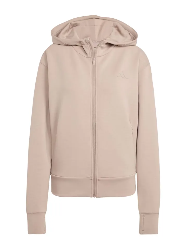 ADIDAS PERFORMANCE Sudadera con cremallera deportiva 'Designed 4 Training' beige oscuro