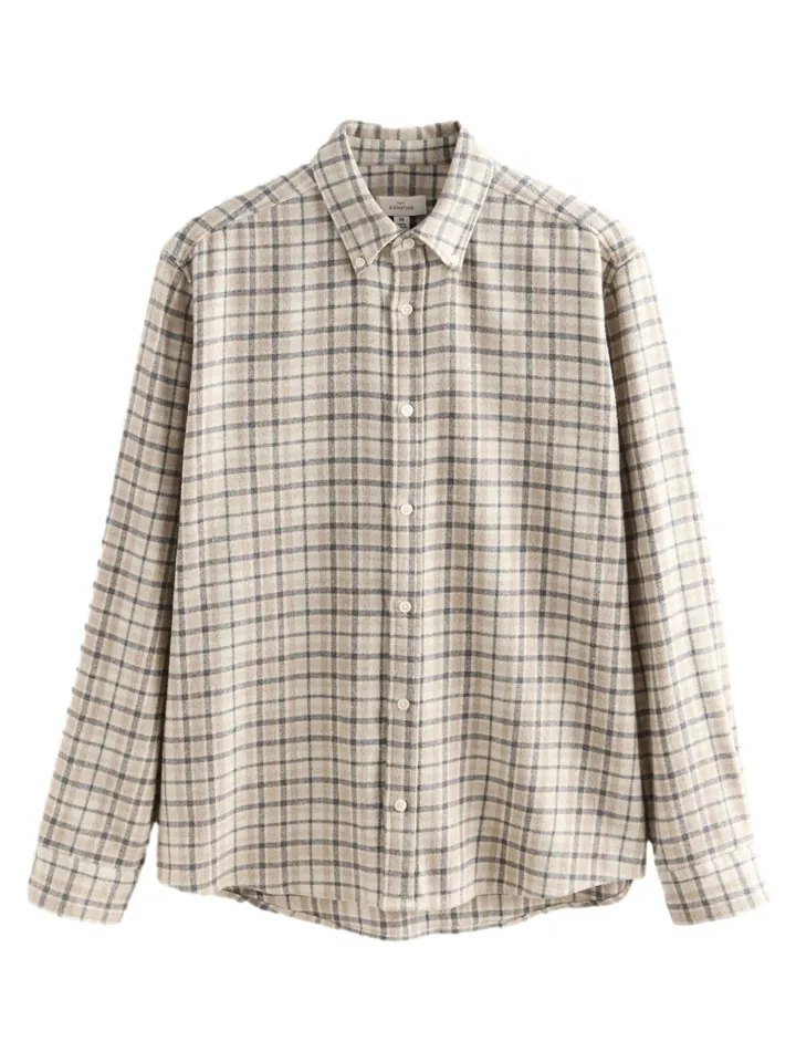 Next Camisa beige / ecru / antracita