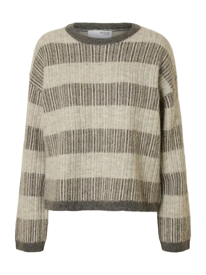 SELECTED Jersey 'SLFALVA' gris / gris moteado