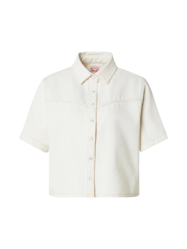 LEVI'S ® Blusa 'Logan Short Sleeve Denim Shirt' blanco lana