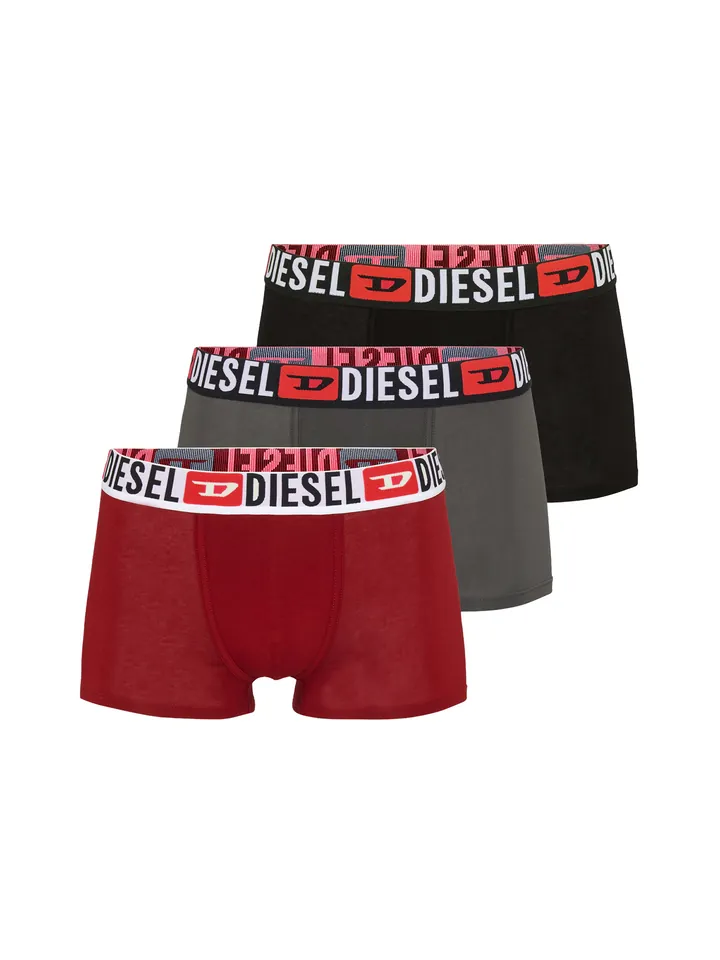DIESEL Calzoncillo boxer 'Damien'  gris oscuro / rojo fuego / negro / blanco
